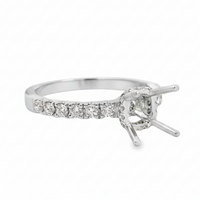 18kt White Gold Full-Cut Diamond Hidden Halo Semi-Mount Ring (.36ct)