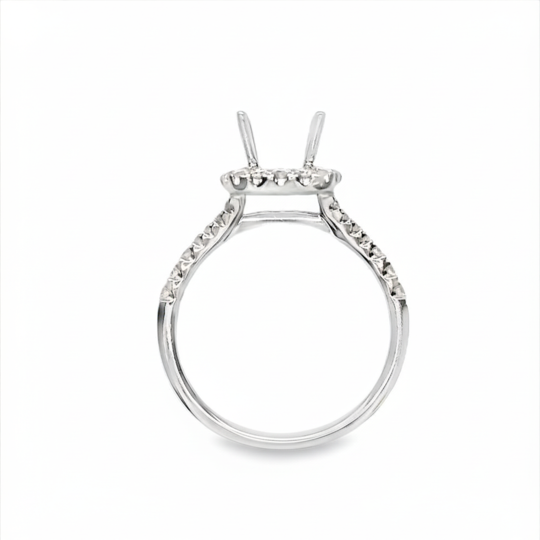 18kt White Gold Full Cut Diamond Halo Semi-Mount Ring (.47ct)