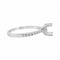 18kt White Gold Hidden Halo Natural Diamonds Semi-Mount Ring (0.26ct)