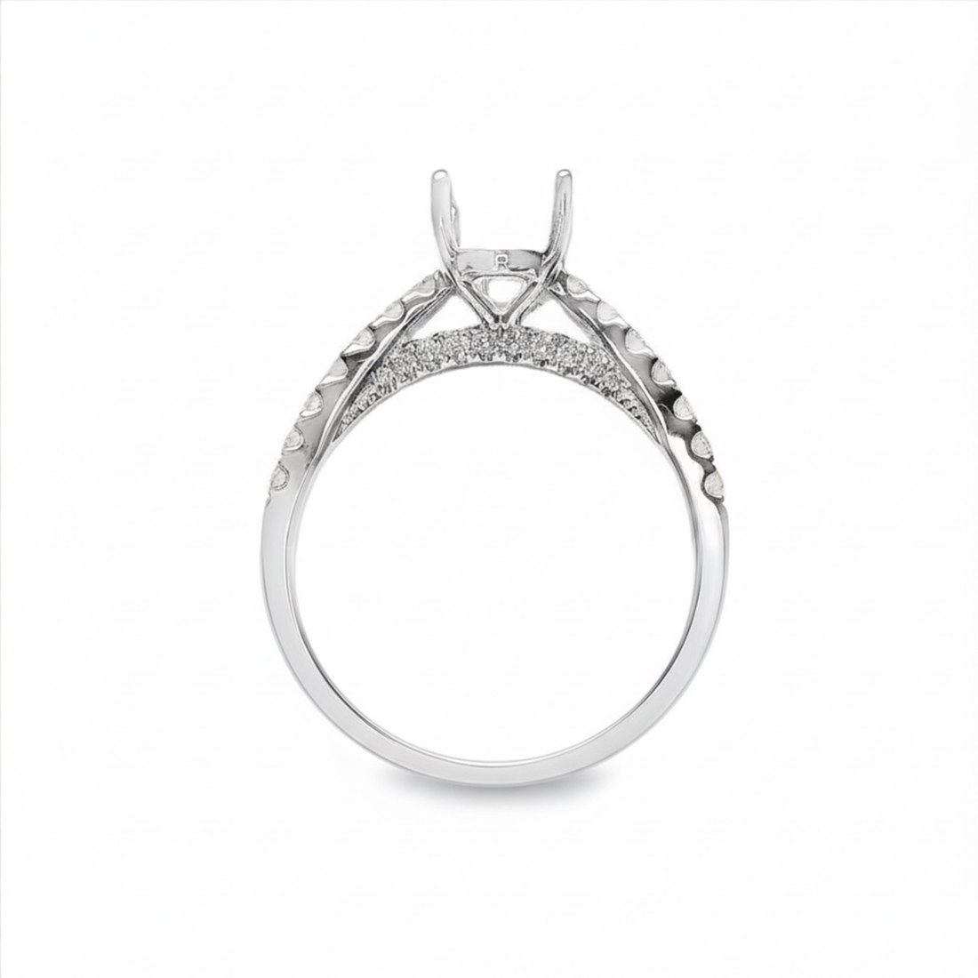 18kt White Gold Full-Cut Diamond Semi-Mount Ring (.35ct)
