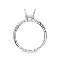 18kt White Gold Full-Cut Diamond Hidden Halo Semi-Mount Ring (.36ct)