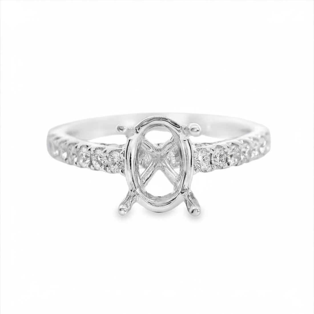 18kt White Gold Full-Cut Diamond Semi-Mount Ring (.35ct)