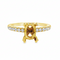 18kt Yellow Gold Full-Cut Diamond Hidden Halo Semi-Mount Ring (.23ct)