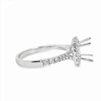 18kt White Gold Full Cut Diamond Halo Semi-Mount Ring (.47ct)