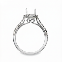 18kt White Gold Full-Cut Diamond Halo Semi-Mount Ring (.37ct)