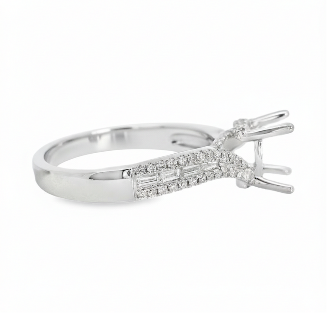 18kt White Gold Full-Cut Diamond Semi-Mount Ring (.44ct)