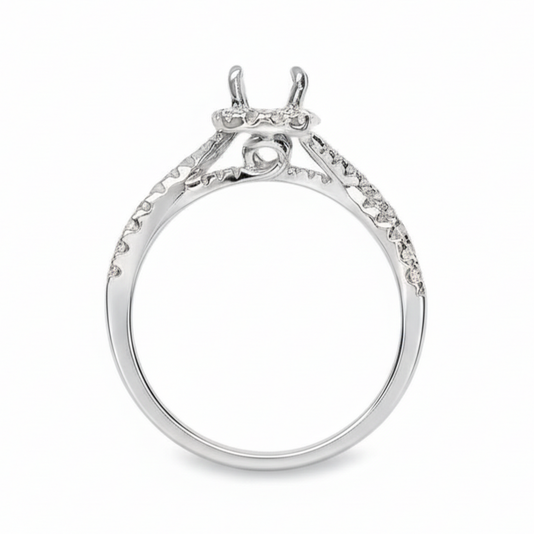18kt White Gold Full-Cut Diamond Halo Semi-Mount Ring (.38ct)