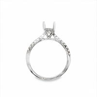 18kt White Gold Hidden Halo Natural Diamonds Semi-Mount Ring (0.26ct)