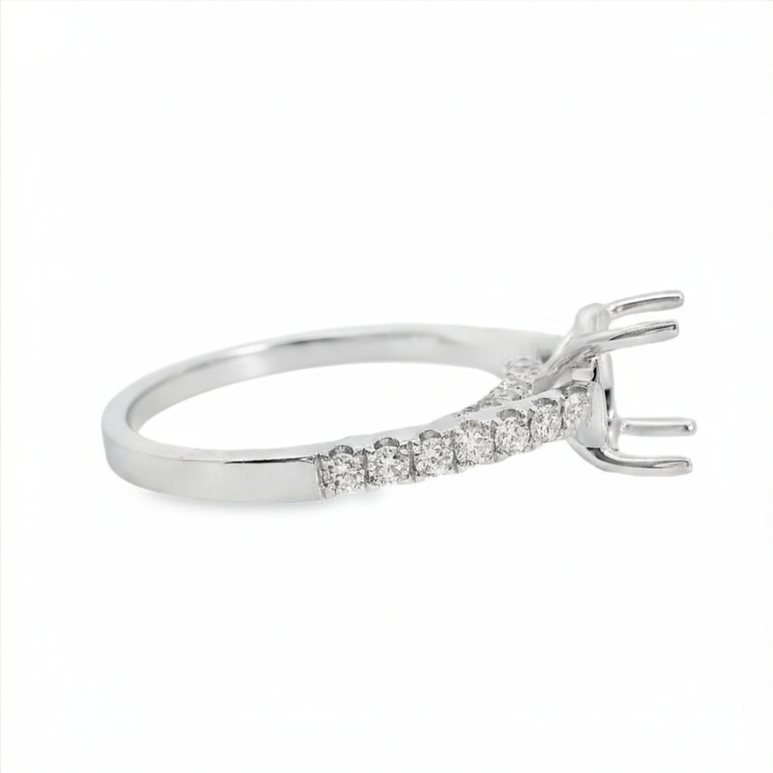 18kt White Gold Full-Cut Diamond Semi-Mount Ring (.35ct)