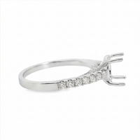 18kt White Gold Full-Cut Diamond Semi-Mount Ring (.35ct)