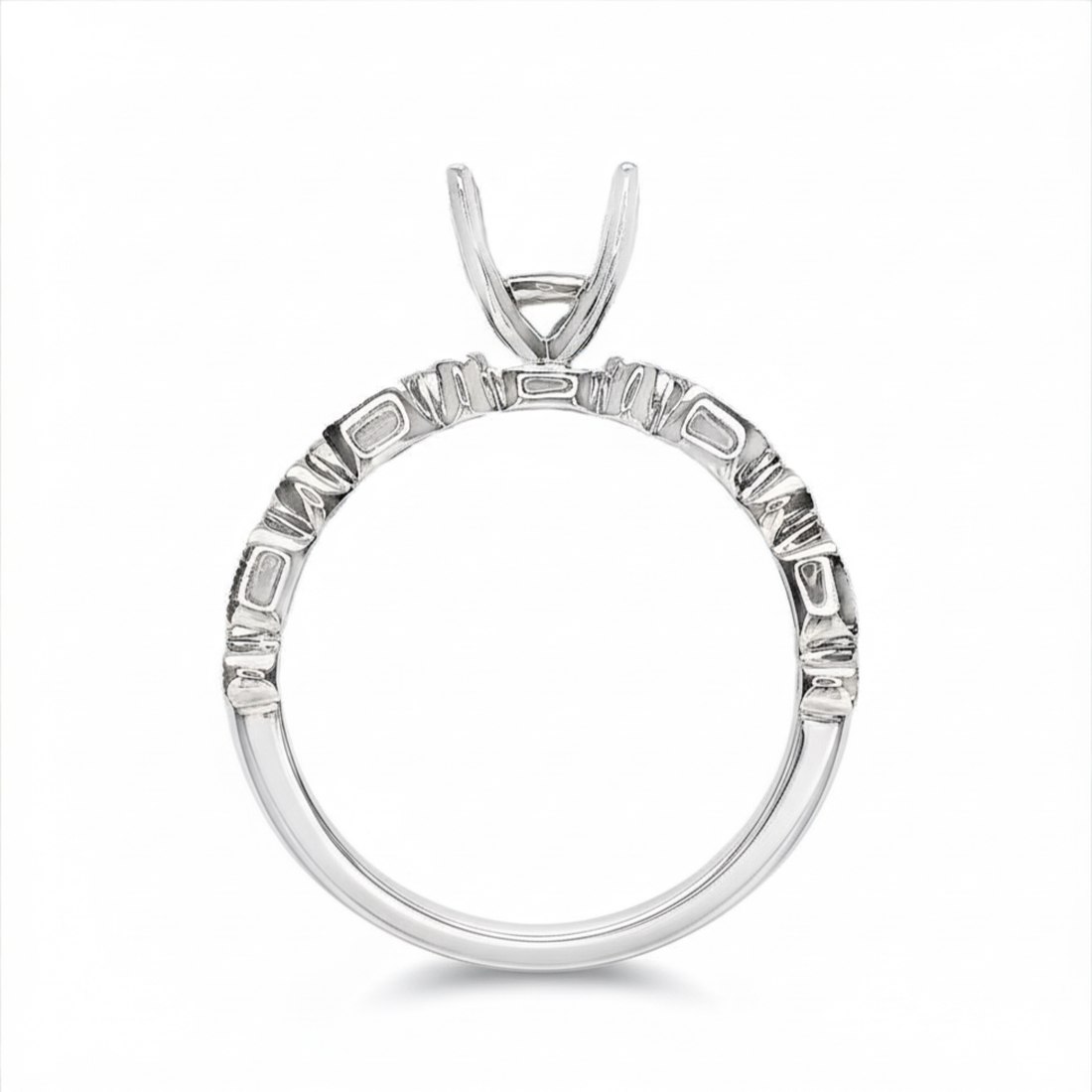 18kt White Gold Full-Cut Diamond Semi-Mount Ring (.13ct)