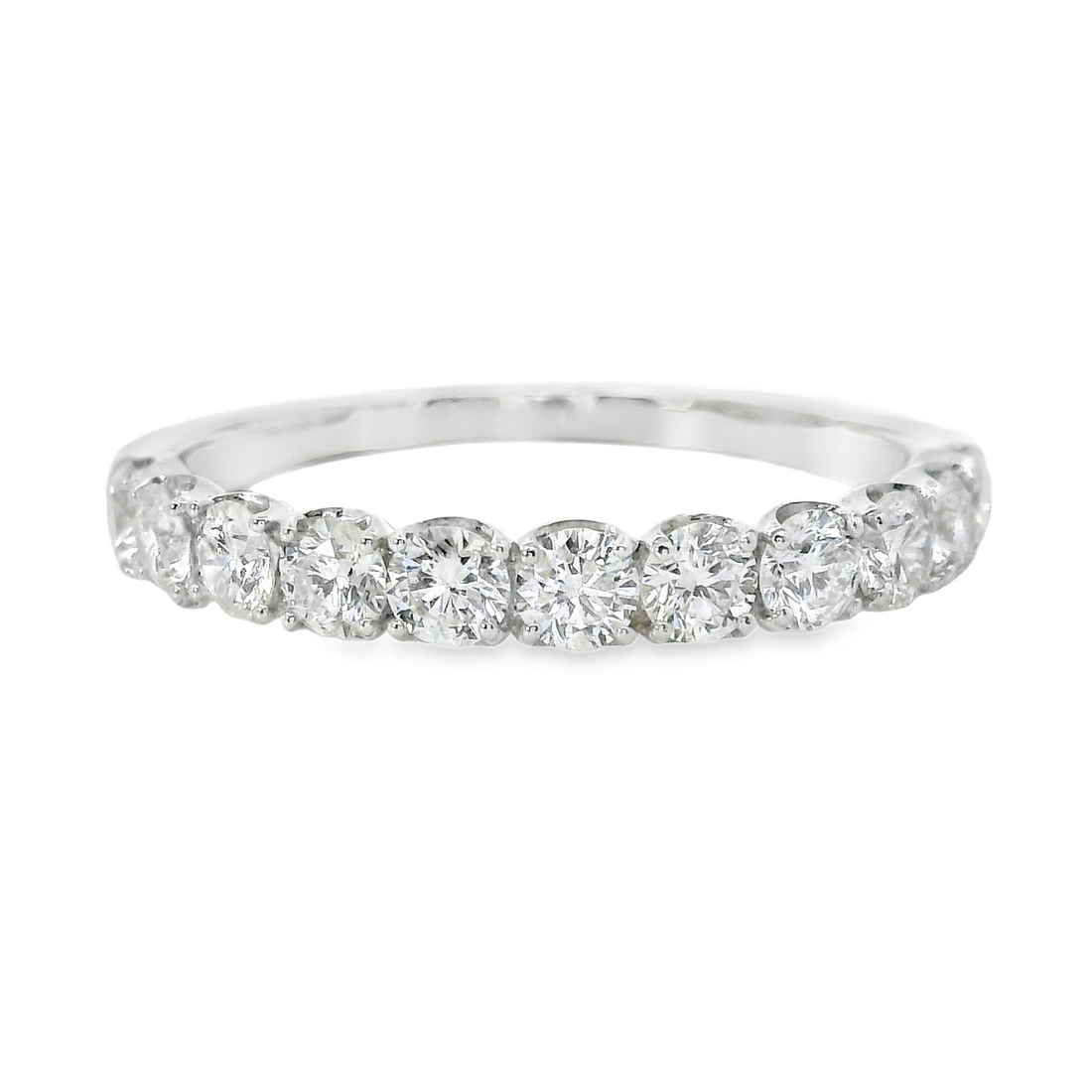 18kt White Gold Natural Round Diamond Wedding Ring (.81ct)