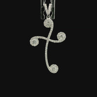 14kt White Gold Natural Diamond Cross Pendant (0.38ct)