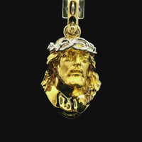 18kt Two-Tone Gold Italian Made Christ Head Pendant (10.9g)