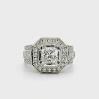 18kt White Gold Natural Princess Diamond Engagement Ring (2.02ct)