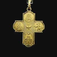 18kt Yellow Gold Italian Made Four Way Cross (3.06g)