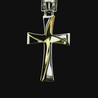 18kt Two-Tone Italian Made Cross Pendant (2.52g)