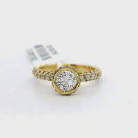 18kt Yellow Gold Natural Round Diamond Engagement Ring (1.67ct)