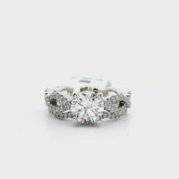 18kt White Gold Natural Round Diamond Engagement Ring (1.65ct)