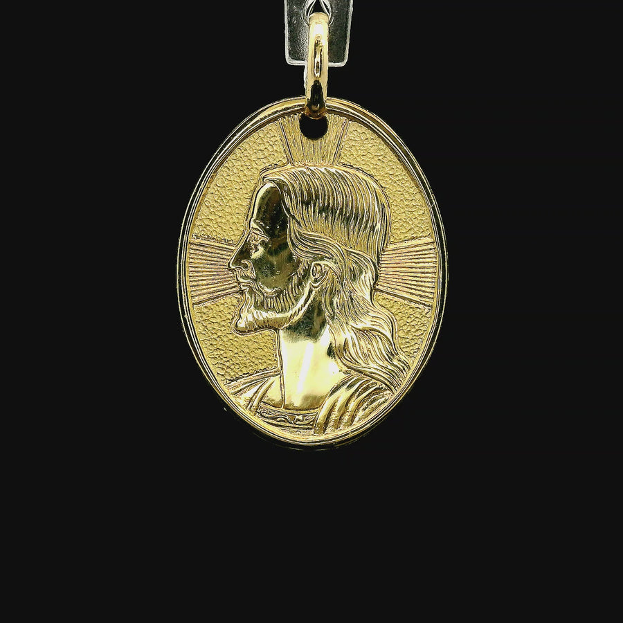 18kt Yellow Gold Italian Made Christ Head Charm (2.17g)