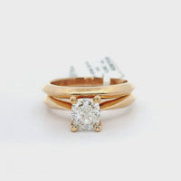 14K Rosé Gold Natural Cushion Diamond Solitaire Engagement Ring (1.0ct)