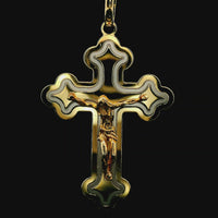 18kt Yellow Gold 50mm Italian Made Cross Pendant (10.11g)