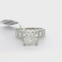 18kt White Gold Lab-Grown Cushion Diamond Engagement Ring (3.77ct)