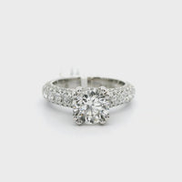 18kt White Gold Natural Round Brilliant Diamond Engagement Ring (3.00ct)