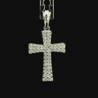 18kt White Gold Natural Diamond Cross Pendant (0.49ct)