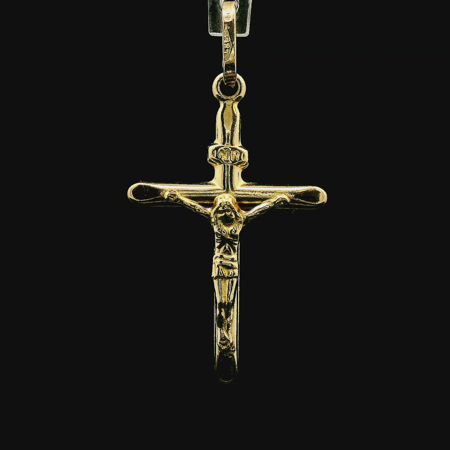 14kt Yellow Gold Italian Made Crucifix Charm (.69g)