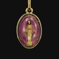 18kt Yellow Gold Italian Made Miraculous Medal With Enameled Front (2.26g)