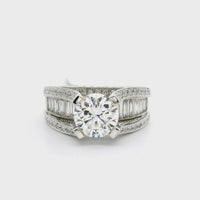 18kt White Gold Lab-Grown Round Diamond Engagement Ring (2.68ct)