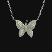 18kt White Gold Natural Diamond Butterfly Pendant (0.36ct)
