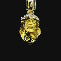 18kt Two-Tone Gold Italian Made Christ Head Pendant (5.7g)