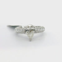18kt White Gold Natural Pear Brilliant Diamond Engagement Ring (2.59ct)