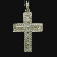 18kt White Gold Natural Diamond Cross Pendant (1.65ct)