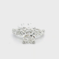 18kt White Gold Lab-Grown Cushion Diamond Engagement Ring (3.59ct)