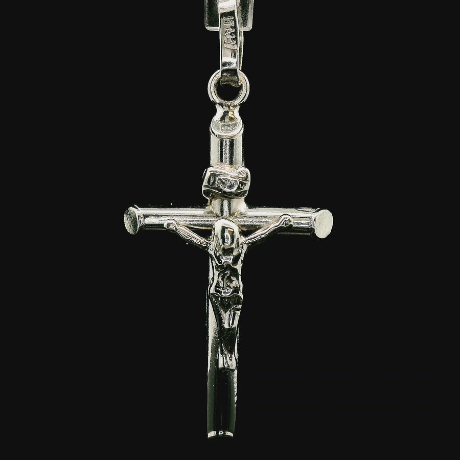14kt White Gold Italian Made Crucifix Charm (1.95g)