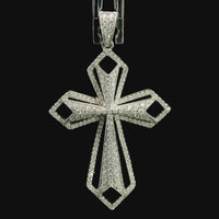 18kt White Gold Natural Diamond Cross Pendant (0.82ct)