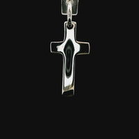 18kt White Gold Italian Made Cross Pendant (1.08g)