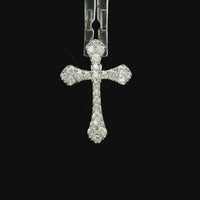 18kt White Gold Natural Diamond Cross Pendant (.36ct)