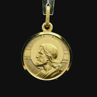 18kt Yellow Gold Italian Made Christ Head Medallion (2.6g)