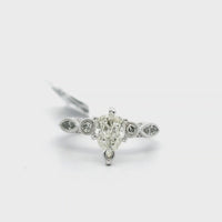 18kt White Gold Natural Pear Diamond Engagement Ring (0.9ct)