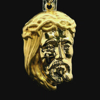 18kt Yellow Gold Italian Made Christ Head Pendant (1.59g)