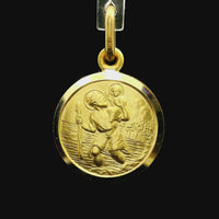 18kt Yellow Gold 11mm Italian Made St. Christopher Medal (1.4g)