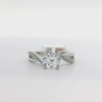18kt White Gold Natural Round Diamond Engagement Ring (0.11ct)