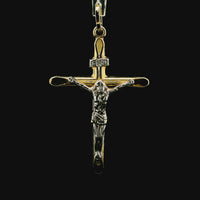 14kt Two-Tone Italian Made Crucifix Pendant (1.55g)