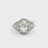 18kt White Gold Natural Oval Brilliant Diamond Halo Engagement Ring (1.78ct)