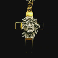 18kt Two Tone Gold Italian Made Crucifix (6.5g)