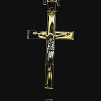 14kt Two-Tone Gold Italian Made Crucifix Pendant (4.1g)